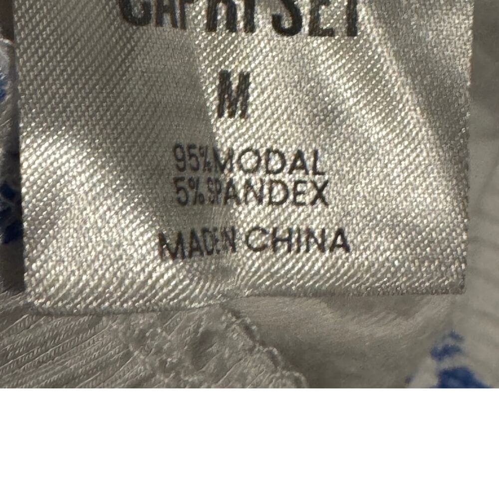 Loft Sleep · M · Blue Floral · Modal Spandex GirlSoft Capri Pajama Lounge Pants - Picture 6 of 7